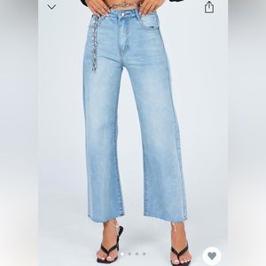 Princess Polly HOUSTON WIDE LEG MID WASH JEAN DENIM